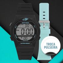 Relógio Digital Infantil Infanto Juvenil Masculino de Pulso com Pulseira de Silicone à Prova D Água Troca Pulseira Com Duas Pulseiras Mormaii