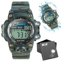relogio digital infantil led prova dagua caixa camuflado data esportivo original qualidade premium criança alarme