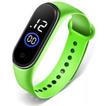 Relogio digital infantil led touch verde - khostar