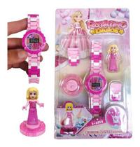 Relógio Digital Infantil Menina Com Mini Boneca Princesa