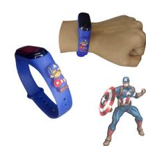 Relógio Digital Infantil Menino Capitão América À Prova DÀgua Com Led Novo