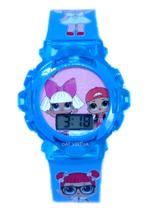 Relógio Digital Infantil Princesa Lol Musical Luzes Azul bebê 3d