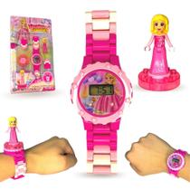 Relógio Digital Infantil Princesa Príncipe Boneco Craft