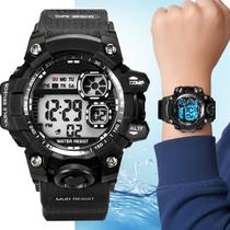 relogio digital infantil silicone led digital prova dagua preto menino qualidade premium resistente pulseira ajustavel