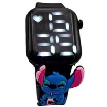 Relógio digital Infantil Stitch Resistente à Água - Preto - SMACTUDO