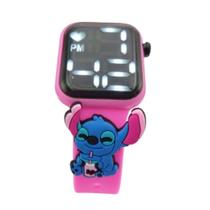 Relógio digital Infantil Stitch Resistente à Água - Rosa - SMACTUDO