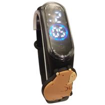 Relógio Digital Infantil touch Capivara LED Pulseira Preto