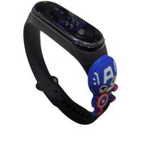 Relógio Digital Infantil Touch Resistente à Água - Herói Capitão América 2- Preto - SMACTUDO Relógio Digital Infantil Touch Resistente à Água - Herói Capitão América 2- Preto - SMACTUDO