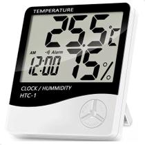 Relógio Digital Lcd Termo-Higrômetro Alarme Temperatura