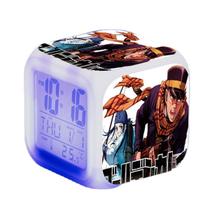 Relógio digital LED Anime Gold Square com função de despertador Relógio digital LED Anime Gold Square com função de despertador