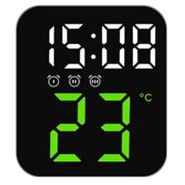 Relógio Digital Led Com Usb Calendário Temperatura Converter Alarmes Mesa E Parede Preto Relógio Digital Led Com Usb Calendário Temperatura Converter Alarmes Mesa E Parede Preto