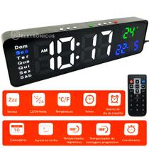 Relógio Digital LED Controle Multifunções Calendário Soneca Cronômetro Design Sofisticado LE2165