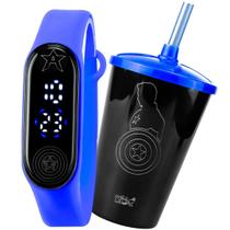 relogio digital led + copo capitao america infantil menino qualidade premium presente resistente pulseira ajustavel relogio digital led + copo capitao america infantil menino qualidade premium presente resistente pulseira ajustavel