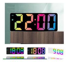 Relógio Digital Led De Cabeceira Despertador De Parede Tela