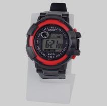 Relógio Digital Led Esportivo Militar Silicone Masculino Adulto/Infantil Sports Cronômetro Calendário Alarme Quartz - LVO