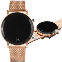 Relogio digital led feminino silicone quality redondo ajustavel original moda casual