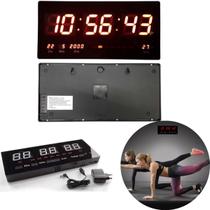 Relógio Digital LED Grande com Termômetro e Data Premium Relógio LED