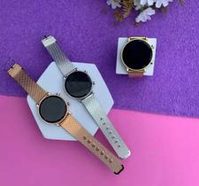 Relógio Digital Led Luxo Feminino Unissex Redondo Pulseira Silicone Dourado Rose Gold Prata Preto Moda Blogueira