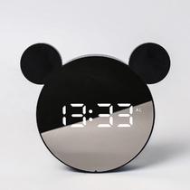 Relógio Digital LED Mickey Design Criativo &amp Visor Espelhado