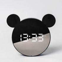 Relógio Digital Led Mickey Design Criativo &amp Visor Espelhado - Tudo Em Caixa