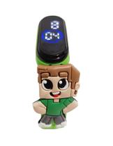 Relógio Digital led Minecraft Alex Prova D'água Infantil