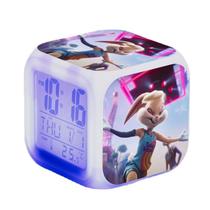 Relógio digital LED Monster Strikes Square com despertador