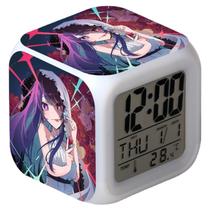 Relógio digital LED Oshi No Kos Square com função de despertador