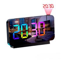 Relógio Digital Led para mesa de cabeceira Cama e Cabeçeira Alarme de Mesa com Projetor de imagem
