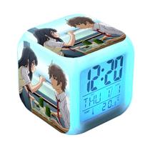 Relógio digital LED Pig Head Boy com função de despertador