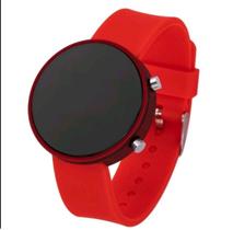 Relógio Digital Led Redondo Esportivo Pulseira Silicone Ajustável Feminino Masculino/ Relógios de Pulso Blogueira