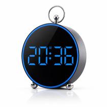 Relógio Digital LED Redondo GH8025 12/24h Alarme Temperatura Calendário