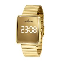 Relógio Digital Led Retangular Dourado Rommanel 650186 Cor:UNICA Relógio Digital Led Retangular Dourado Rommanel 650186 Cor:UNICA
