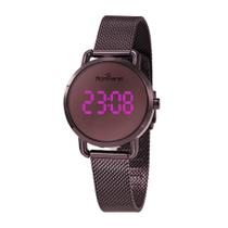 Relógio Digital Led Roxo Rommanel 650180 Cor:Roxo Relógio Digital Led Roxo Rommanel 650180 Cor:Roxo