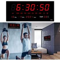 Relógio Digital Led Vermelho Quarto Fitness