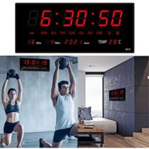 Relógio Digital Led Vermelho Quarto Fitness