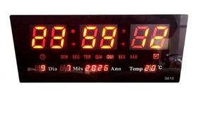Relógio Digital Led Vermelho Quarto Manicure