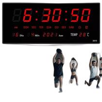 Relógio Digital Led Vermelho Quarto Manicure Relógio Digital Led Vermelho Quarto Manicure