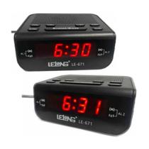 Relogio Digital Lelong 671 Radio Bluetooth Fm Led