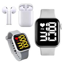 Relógio digital masculino e feminino + Fone sem fio Bluetooth