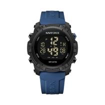 Relógio Digital Masculino NAVIFORCE À Prova d'Água 3ATM Com Display LCD E Pulseira De Silicone,