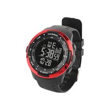 Relógio Digital Masculino Preto com Detalhe Vermelho
