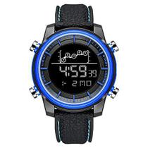 Relógio Digital Masculino SMAEL 1556 À Prova D Água - Preto Azul