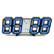 Relogio Digital Mesa Parede 3D Data Alarme Temperatura Moderna Cabo Usb Bateria Branco Verde Azul