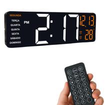 Relógio digital Parede ou Mesa Display de Led Multifuncional com Controle