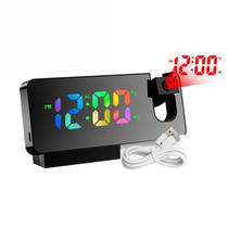 Relógio Digital Projeção Da Hora Parede Alarme Temperatura