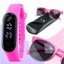 relogio digital prova dagua infantil led + case + oculos sol data ajustavel qualidade premium menina criança adolescente relogio digital prova dagua infantil led + case + oculos sol data ajustavel qualidade premium menina criança adolescente