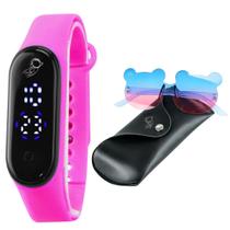 Relogio Digital Prova Dagua Infantil Led + Oculos Sol + Case