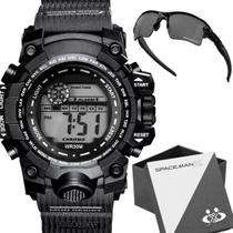 Relogio Digital Prova dAgua Masculino + Oculos Proteção UV cronometro original esportivo data qualidade premium alarme