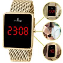 Relógio Digital Quadrado Dourado Champion CH40080V