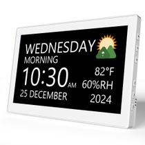 Relógio digital Raynic, calendário de tela grande de 10,1 polegadas